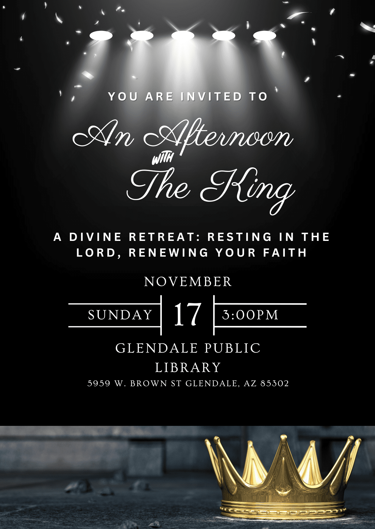 Invitation An Afternoon wit the king